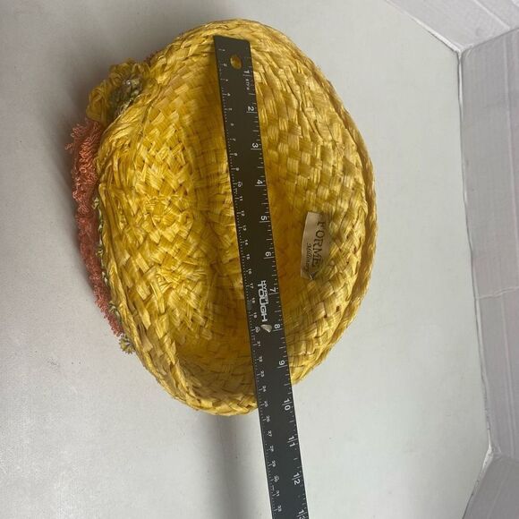 FORM’E‎ MILLINERY Women’s Vintage Style Hat Yellow Orange - Picture 5 of 12